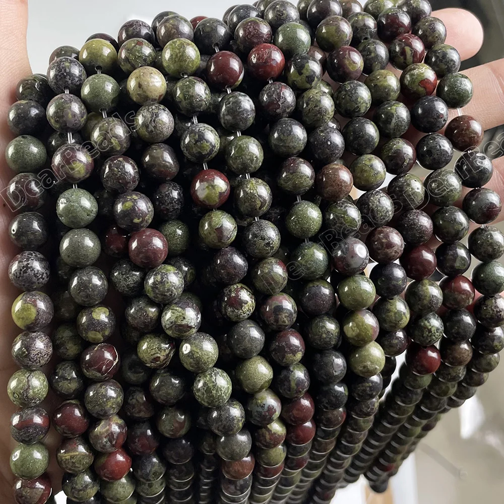 Natural Round Dragon Blood Jasper Loose Stone Beads for Jewelry Making 4mm 6mm 8mm 10mm 12mm
