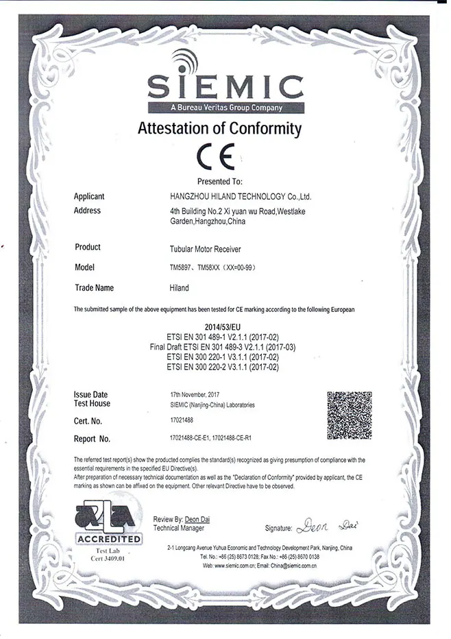 Hiland Tubular Motor Receiver TM58XX for Automatic Doors or Windows