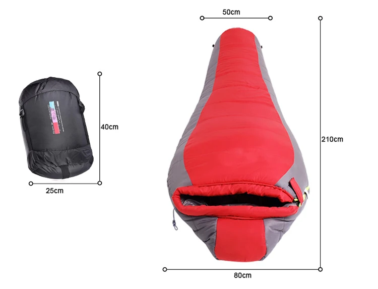 SPTY-020 Мумия спальный мешок для взрослых подходит на холодную погоду, теплые и моющиеся альпинизмом спальный мешок