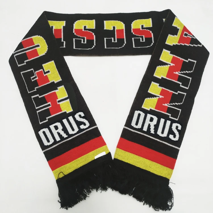 multi color thick warm winter hot sale fashion knitted scarf, double sides club sports Acrylic jacquard  football jacquard scarf