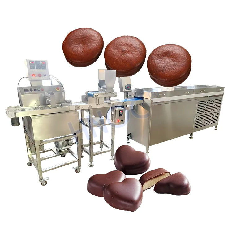 HNOC Chocolate sugar coating machine conveyor belt chocolate bar coating line snack chocolate glaze machine