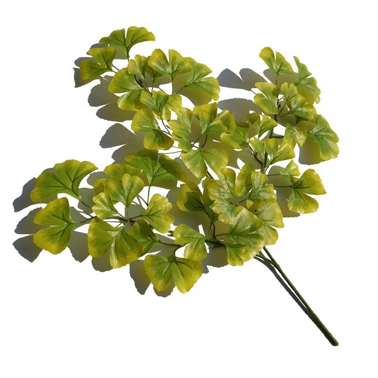 LY Artificial Ginkgo Leaves Stems Fall Leaf Spray Flower Arrangement for Vase Silk Autumn Leaves Stems Fall Decorations