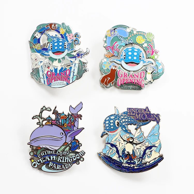 High quality theme park custom souvenir gifts soft hard enamel pins metal logo badge