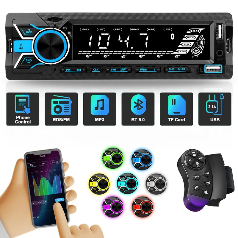 Car Mp3 Player Stereo Autoradio Car Radio Bt 12v In-dash 1 Din Fm Aux In Receiver