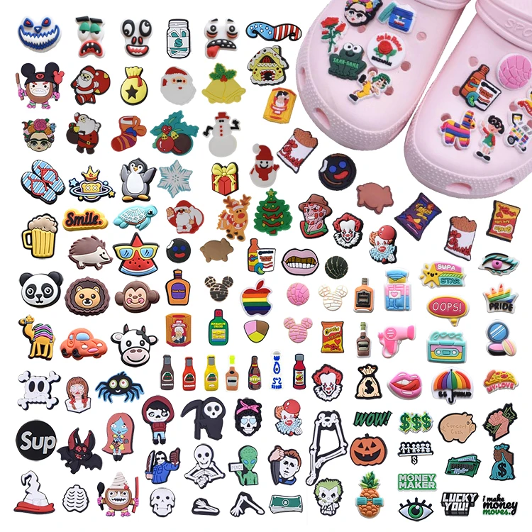 Fast shipping Cheap PVC shoe charms customized brand shoe charm for croc shoe sandal slipper celebrity croc charms