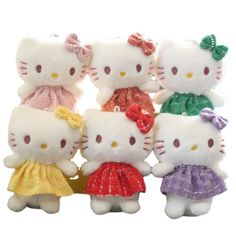 Wholesale Cartoon Skirt Kt Cat Plush Toy Keychain Kitty Doll Student Bag Pendant Hanging Ornaments Small Gifts
