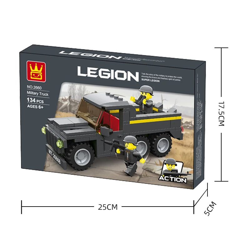 Wange customized 3D Model Toys The Military Base Defense Educational Building Blocks For Children car military army