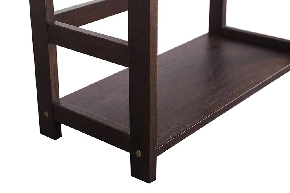 Bamboo 2 Layer Bookshelf Storage Rack Display Stand Brown