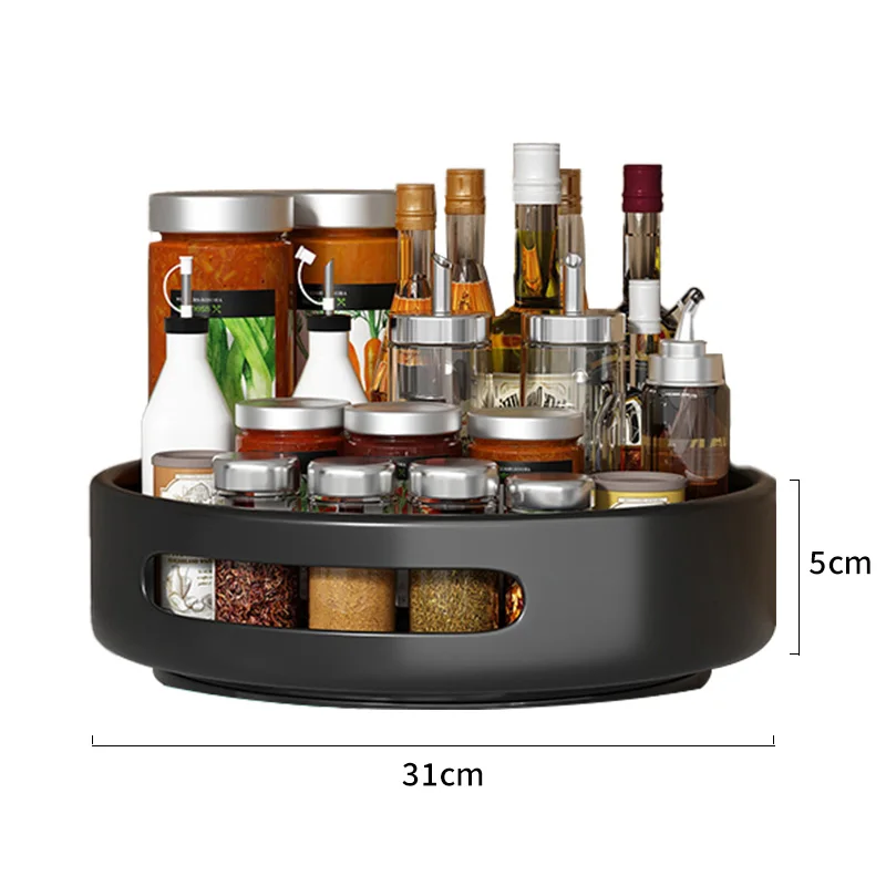 Multifunctional Rotating Seasoning Rack for Kitchen Countertop Salt Soy Sauce Bottle Storage Supplies for Home Use