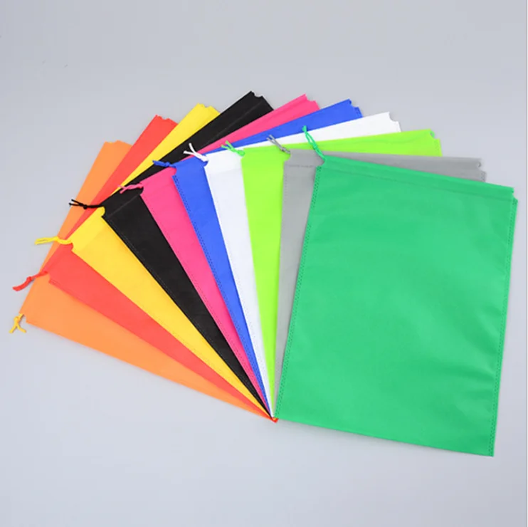 custom non woven shoes clothing dust packaging bag drawstring gift pouch