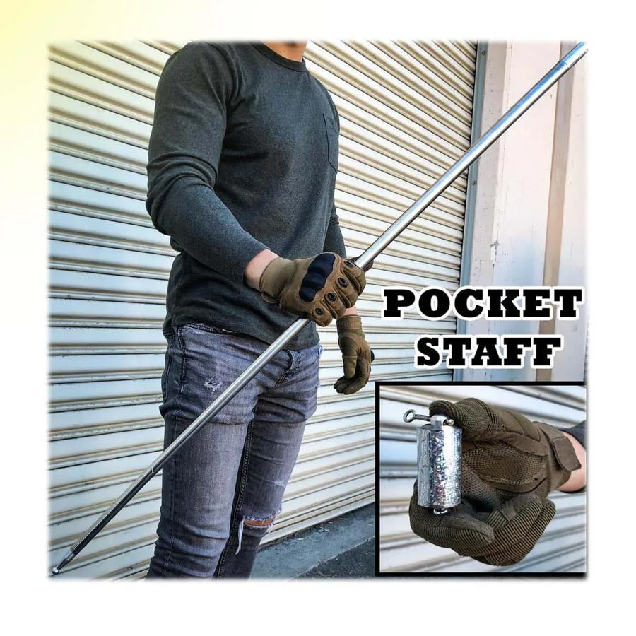 HelloWorld Portable Martial Arts Metal Staff Bo Staff Stick - New High Quality Magic Pocket Staff