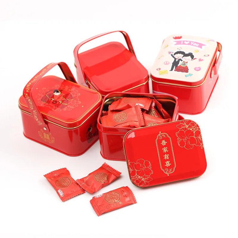 Printing Design Food Grade Square Tins Can Custom Candy Chocolate Tin Box Biscuits Metal Tins Container