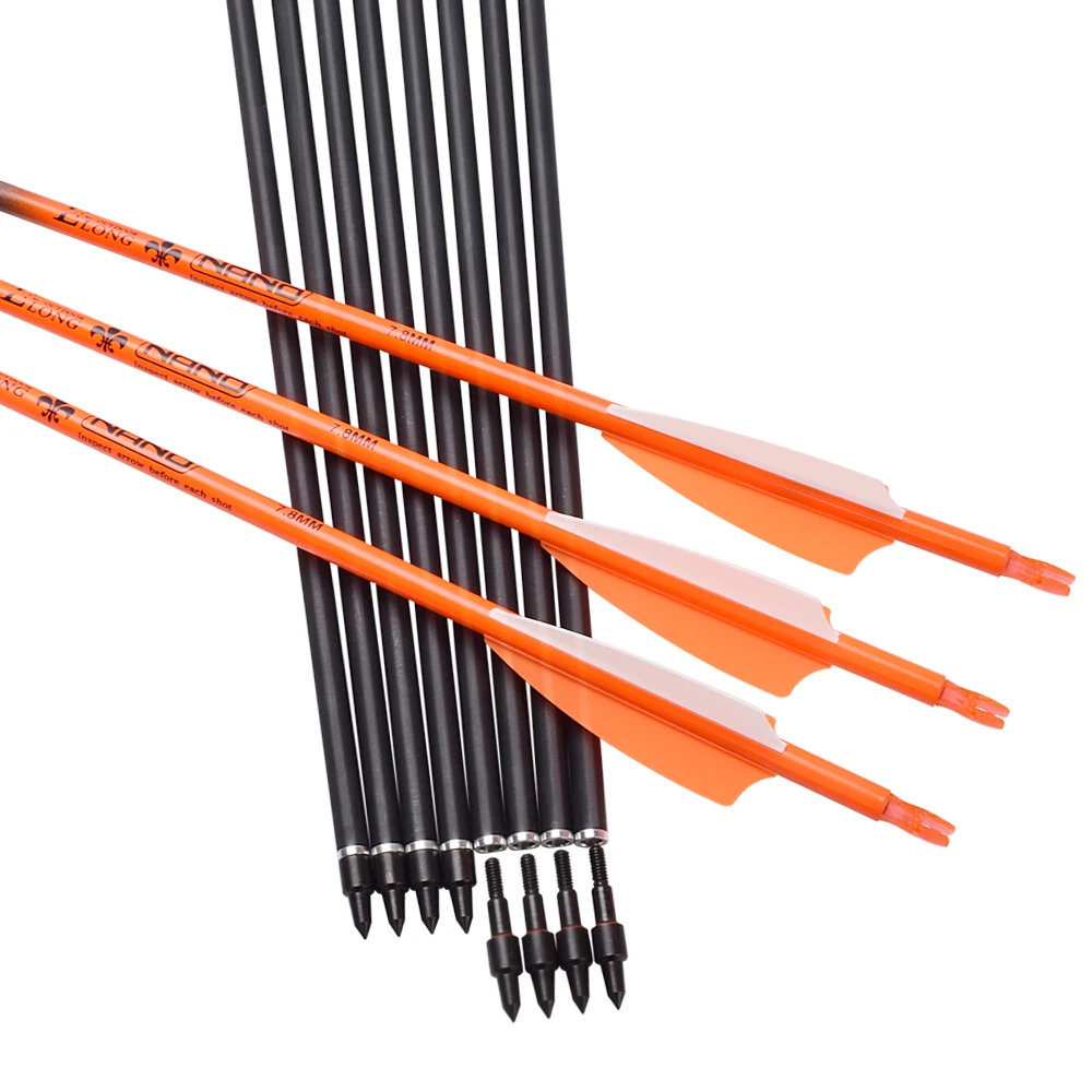 Elong Archery 7.8mm Rollfiberglass Arrows Bi-color High Quality Arrows For Outdoor Shooting Hunting