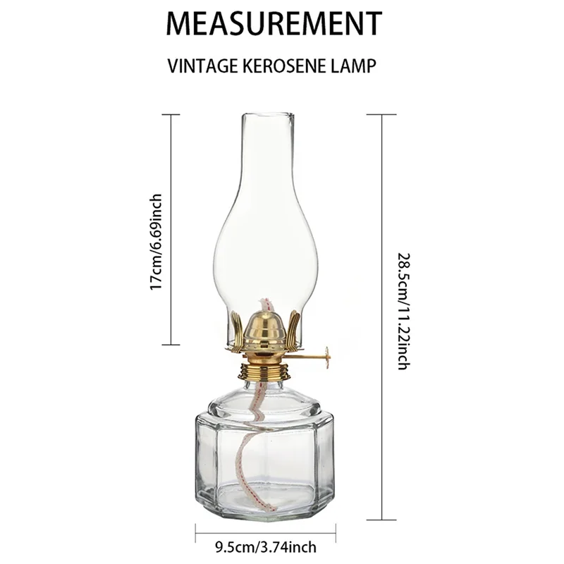 Handmade Vintage Large Glass Kerosene Oil Lamp Classic round Embossed Resin Lantern for Home Decor and Wedding Parties