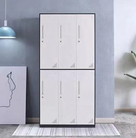 Staff Work Clothes Locker Box Storage School Locker Cabinet 6 Door Steel Locker