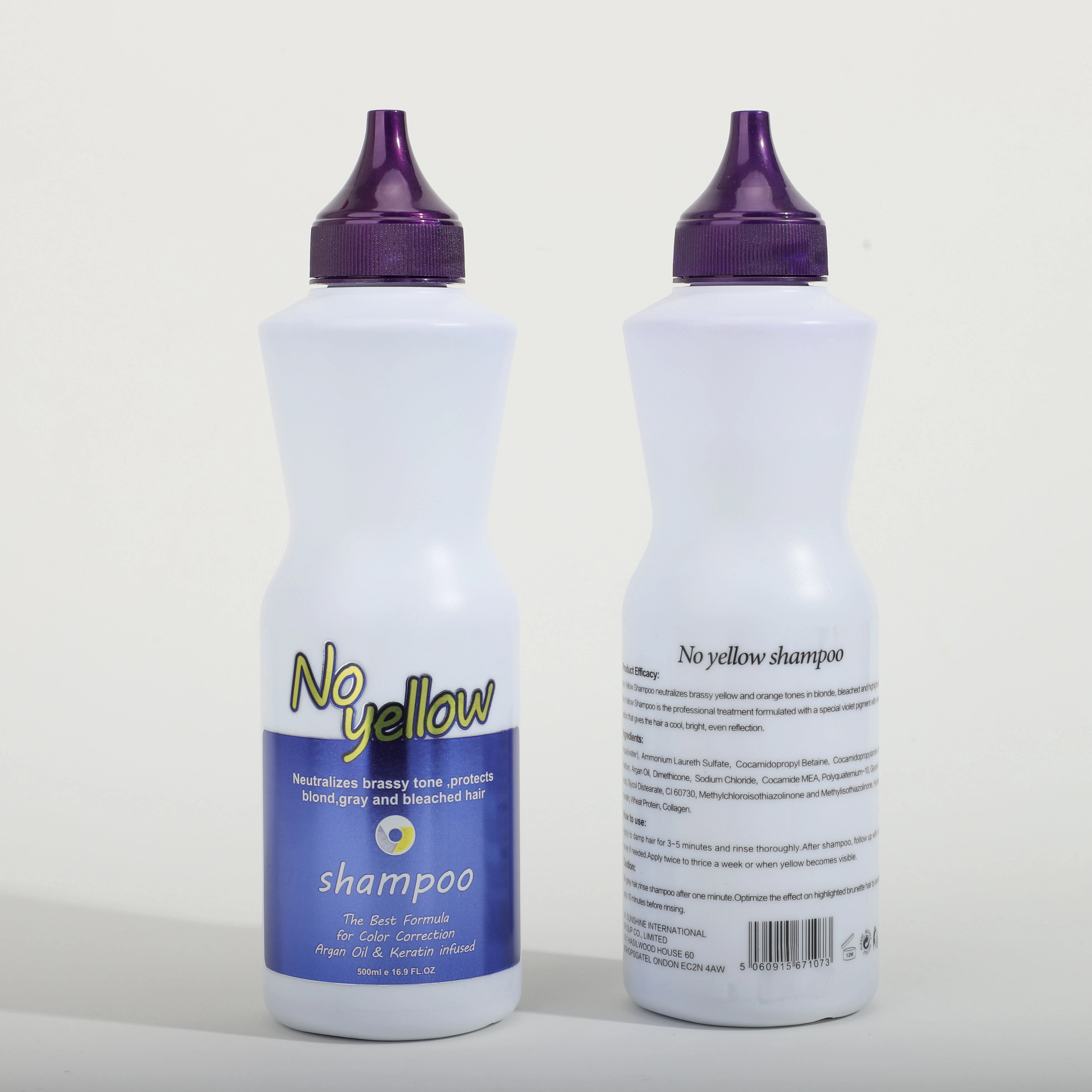500ml Factory OEM Wholesale Customize No Yellow Hair Dye Care Private Label Purple Shampoo For Silver And Blonde Hair