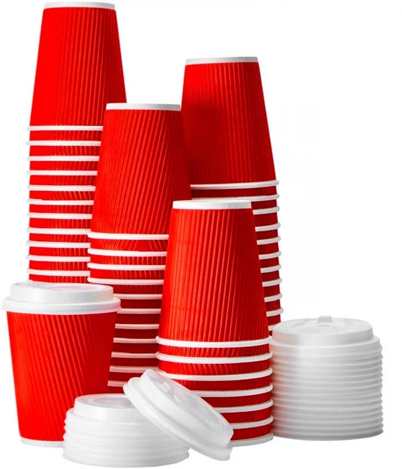 
Logo Printed Insulated Disposable Paper Coffee Cups for Hot Beverage Drinks To Go Tea Coffee Home Office Car Coffee Shop 