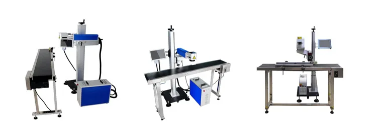 CO2 UV Fiber online flying laser marking machine optical fiber with Conveyor belt laser marking machine price