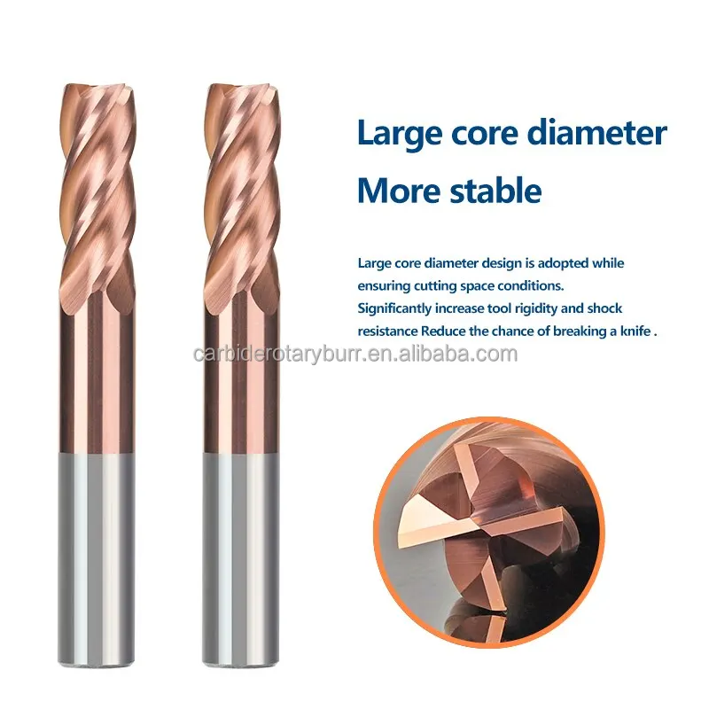 Factory Wholesale HRC55 Single 1Flute 2Flute 3Flute 4 Flute 5Flute Carbide Roughing Grinder Solid Wood End Mill milling cutter