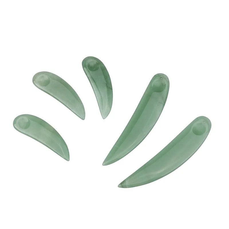 Green Aventurine Cosmetic Spoon Eye Cream Makeup Scoop Spatula Stick Facial Mask Spatula For Eye Relief