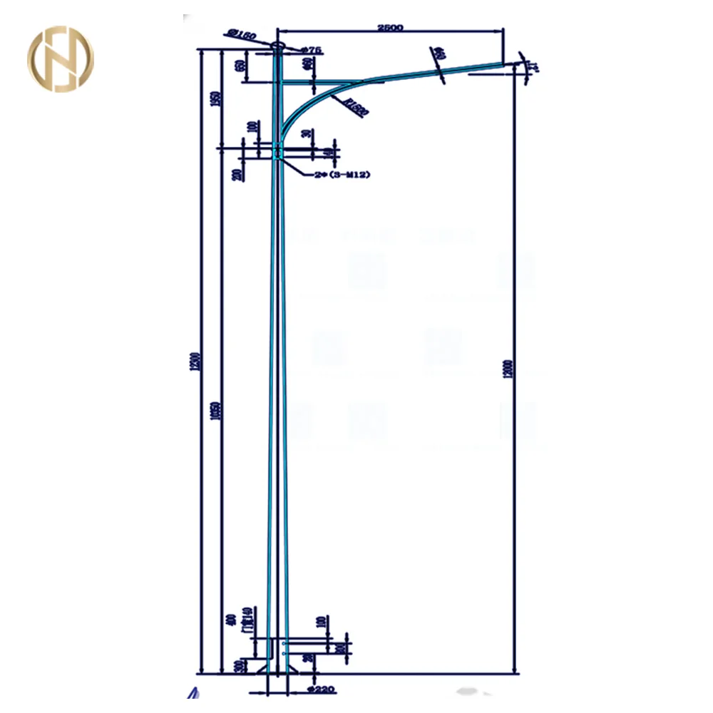 FUTAO Hot Dip Galvanized Street Light Pole Solar Street Light Pole With Integration Of Multiple Functions
