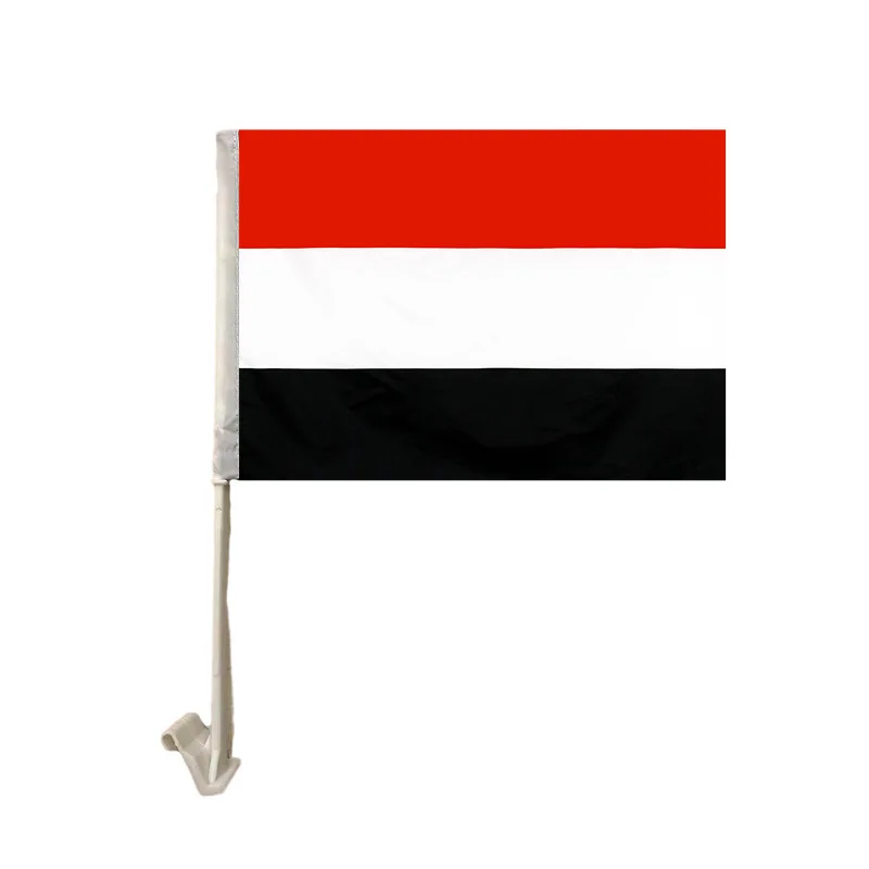 Hot Selling 30*45CM Custom Logo Polyester Digital Printing Waterproof Car Flags Yemen Yemeni  Flag