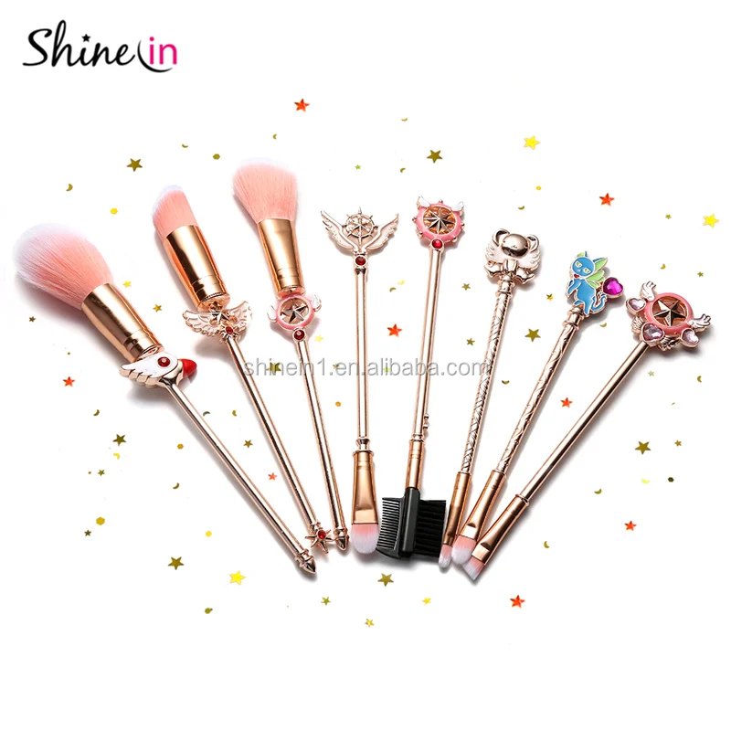 Popular Telescopic Adjustable Cosmetic Brushes Tools Sailor Moon Cartoon Foundation Brush Metallic Retractable Makeup Brush