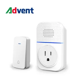 Беспроводной штекер через дверной звонок с дополнительным гнездом с кинетической батареей, без кнопочной кнопки, не требует батареи