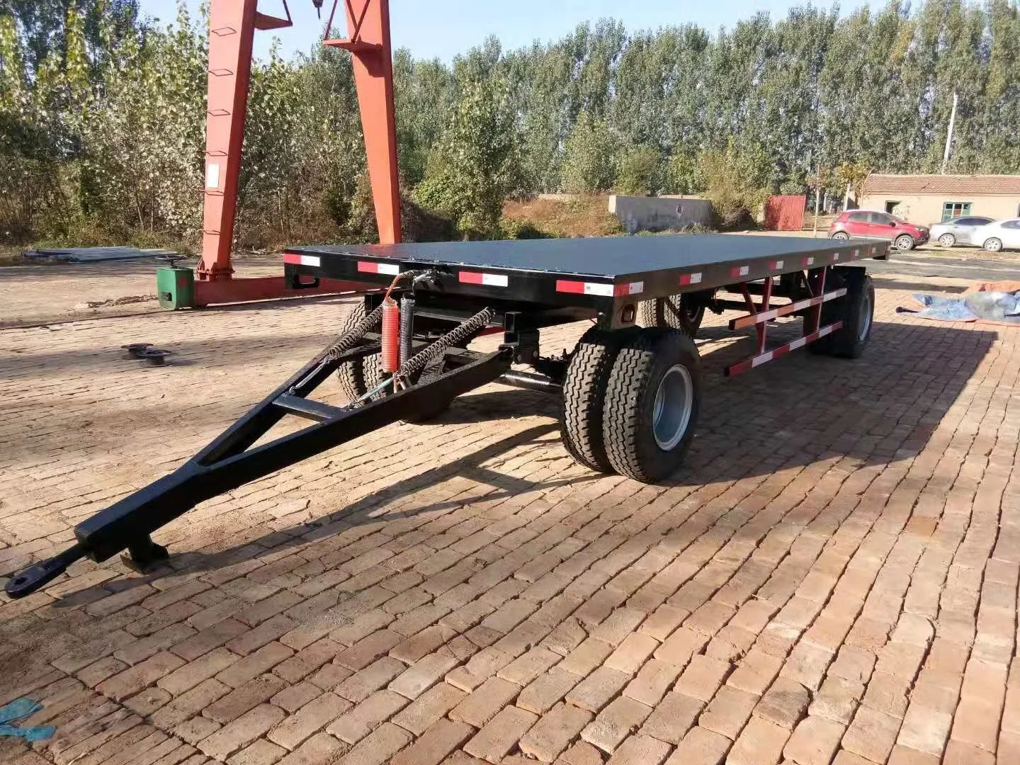 Agricultural use Double tyre platform trailer flat trailer for sale