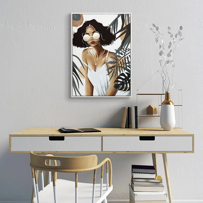 Modern African Art Frame Decoration Digital Print Canvas Portrait Painting