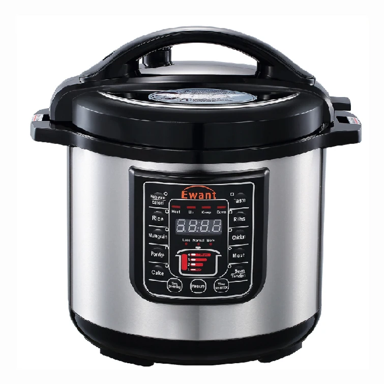 Ewant 8L 240V 1350W 70Kpa Low Price 3 in 1 Digital Non Stick Electric Pressure Cooker stainless steel With Temperature Control