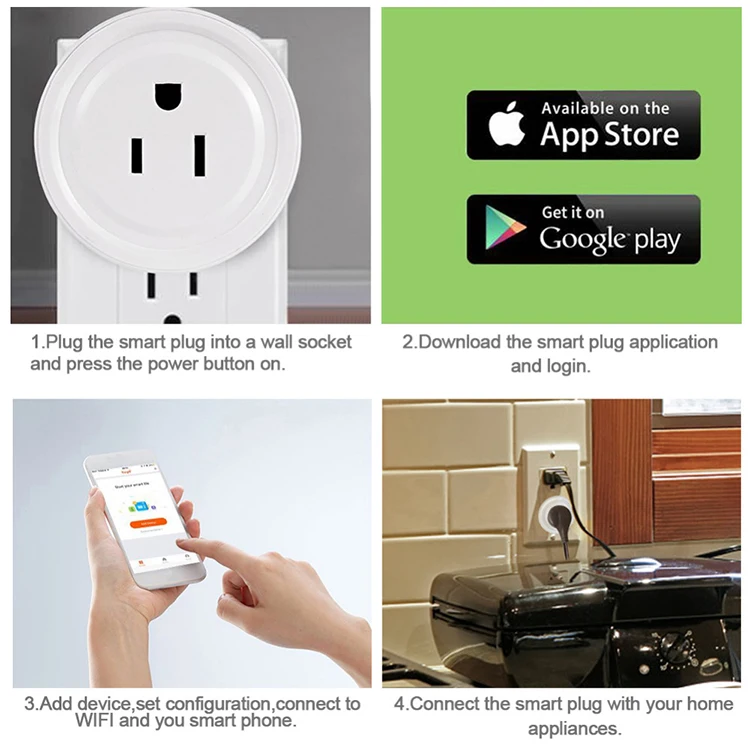  Электрические американские розетки Gsm Tomada Wifi Alexa Google Home Mini Tuya Zigbee Plusgs Amazon Smart