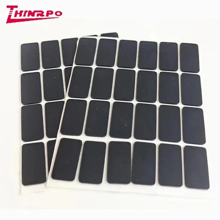 1-3MM Thickness customized high quality moulded Silicone rubber feet double adhesive tape backed silicone rubber feet pads