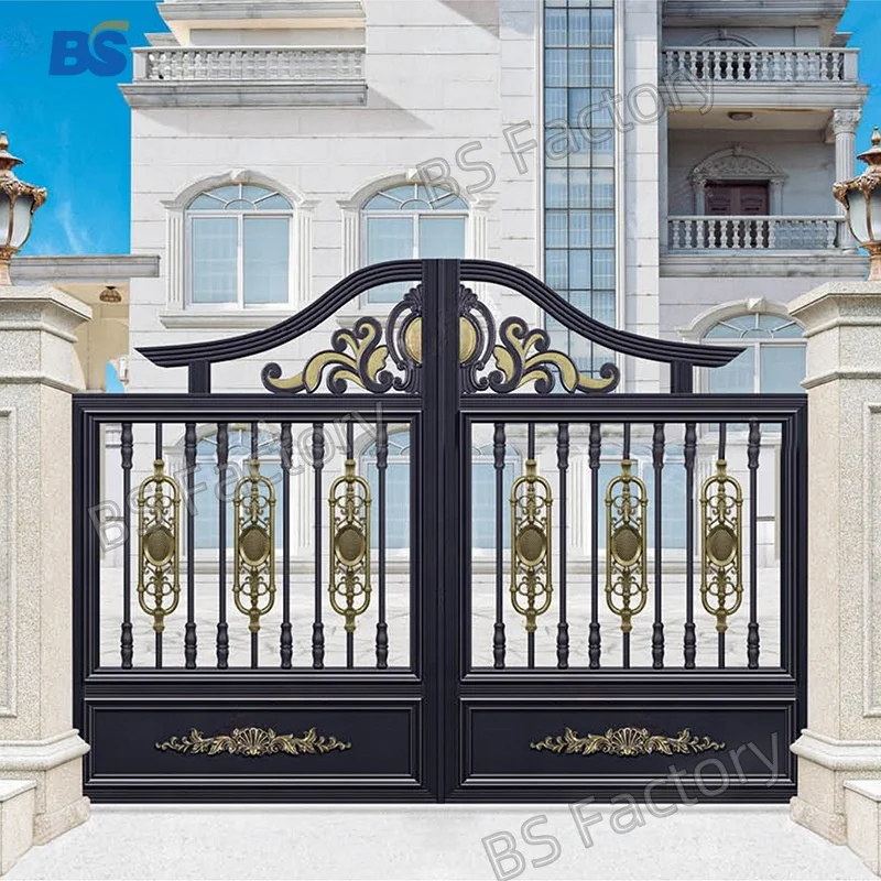 Courtyard carved hollowed-out aluminum art gate push pull European alloy villa translation sliding door