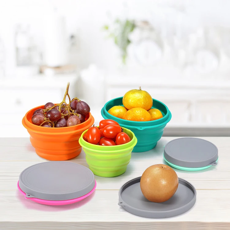 Wholesale Eco Friendly Air Tight Tiffin Lunch Box Set For Kids Collapsible Takeaway Silicone Food Container
