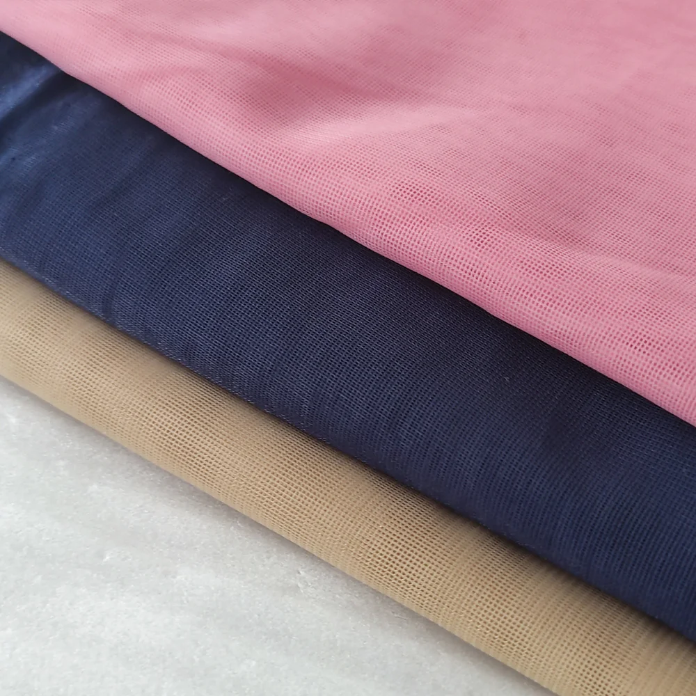 100% Nylon Transparent Stabilized Monofilament Tulle Tricot Lining Net Fabric Non-Stretch Sheer Waterproof Stabilizer Sportswear
