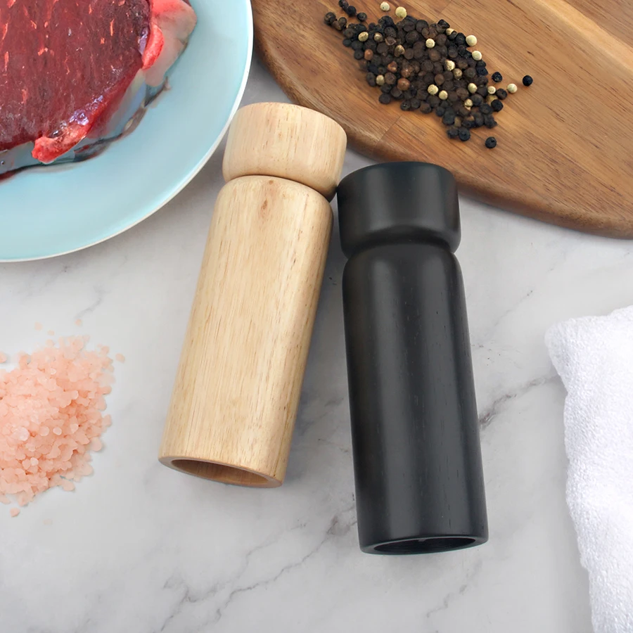 New Arrival Manual Adjustable Salt and Pepper Mill Set of Natural Wooden Spice Grinders
