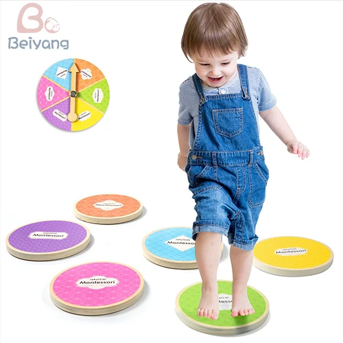 Kid Montessori Toy Educational Wooden Balance Beam Wood Balance Board Toy Toddler Obstacle Course Outdoor Toy