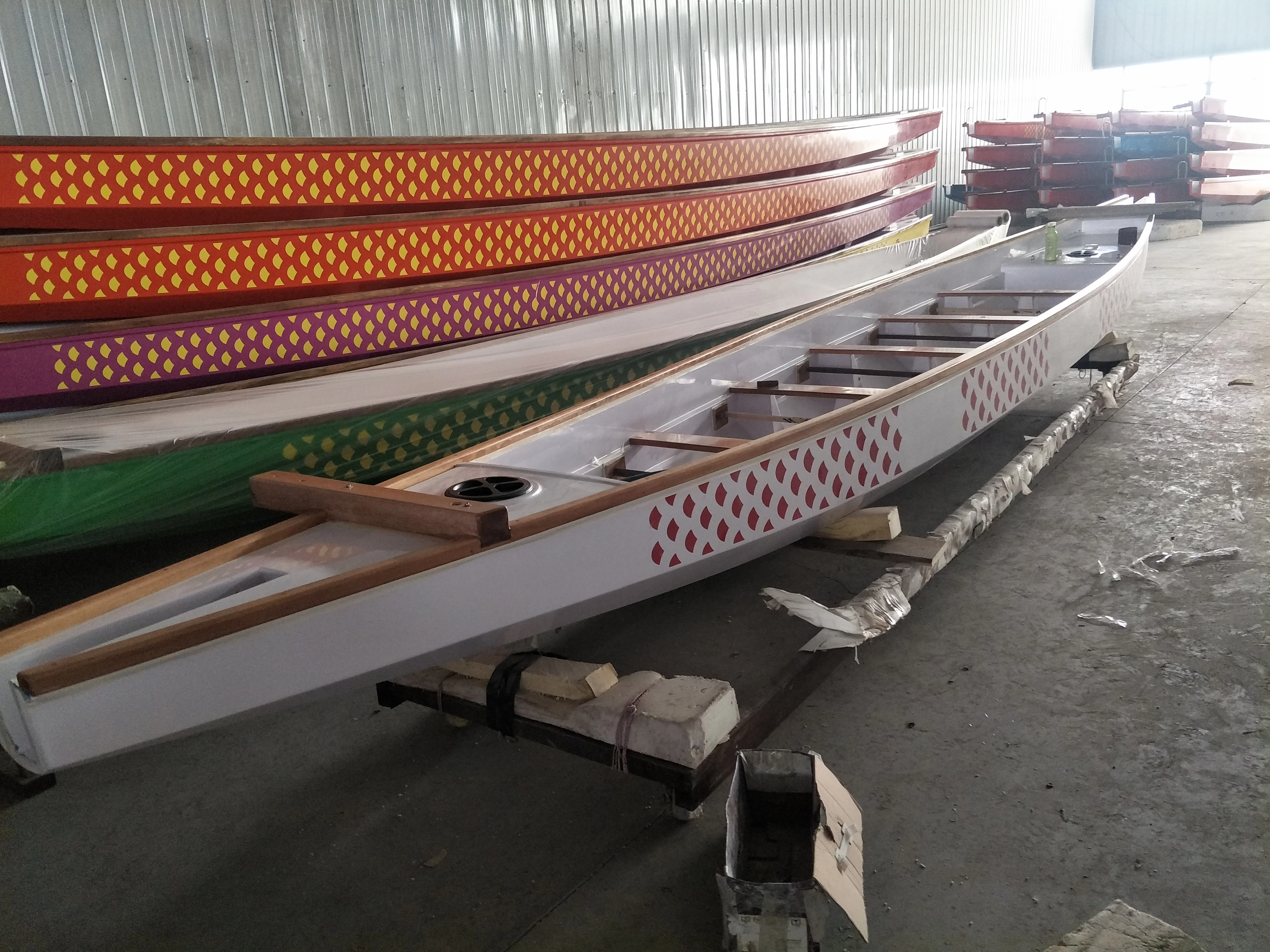 22 man high quality  yellow red scale scale  dragon boat package machine