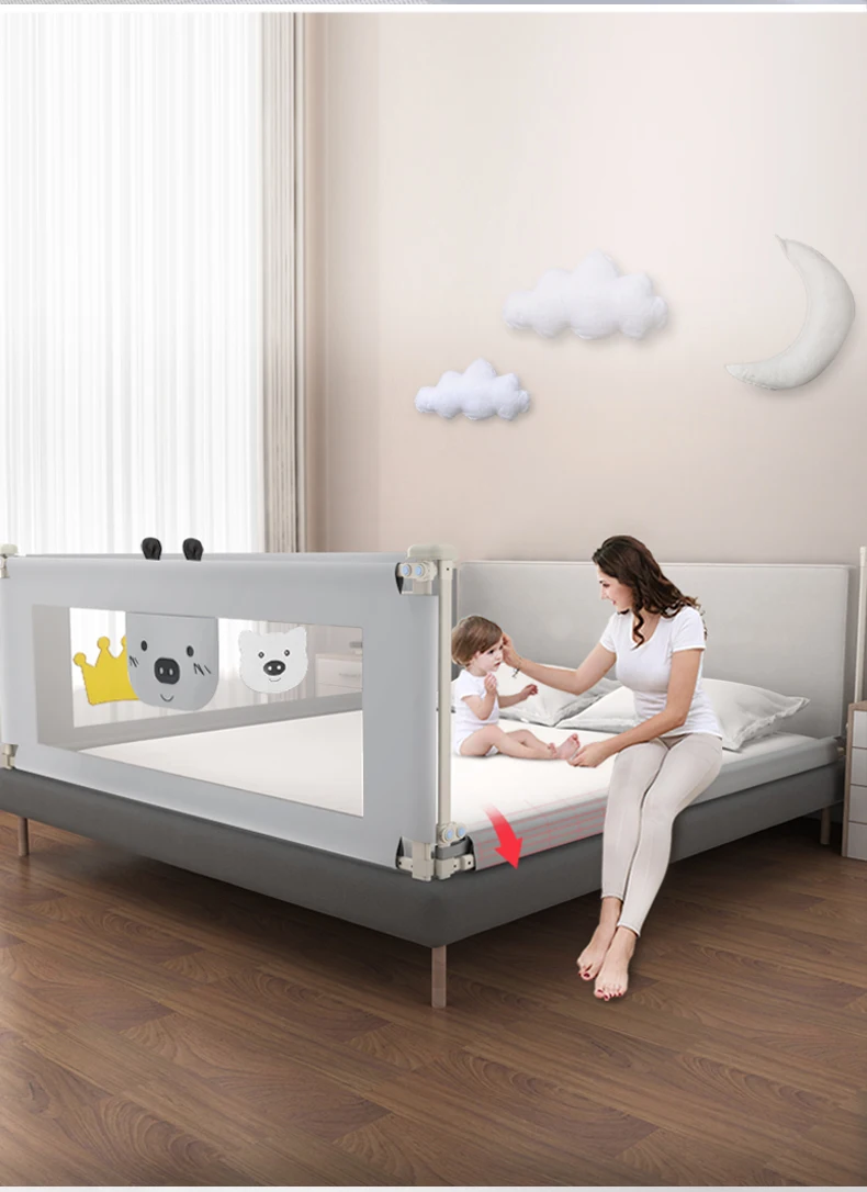 Portable Child Toddler Cot Safety Guard Babi Safeti Baby Bed Rail Bumper Fence Crib Corner Side Barrier Guard