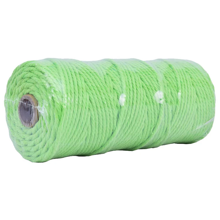High quality heat shrinkable film packing twisted braided cord 3mm macrame cotton