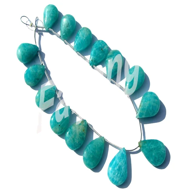 Natural Amazonite Smooth Pear Beads Wholesale Lot Beads Gemstone Amazonite  Beads Jewelry  Quality Ik112