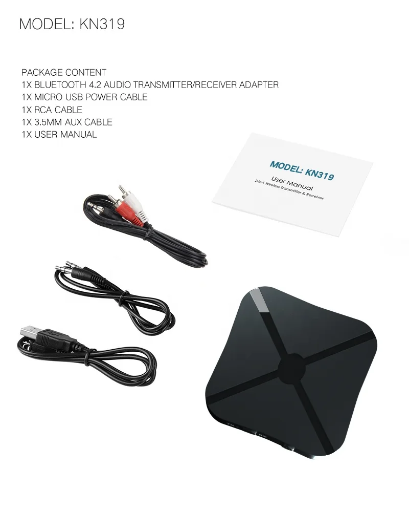 
High Quality Aux 3.5mm Jack wireless Transmitter Receiver 2-in-1 Wireless Audio Receiver Adapter 5.0 