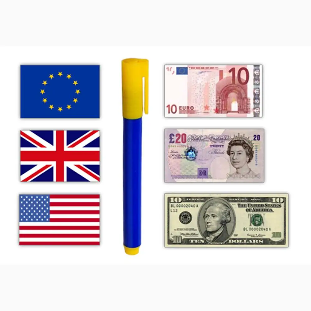 Euro USD Counterfeit Mony Detector Pen Fake Dollars Bill Currency Checker