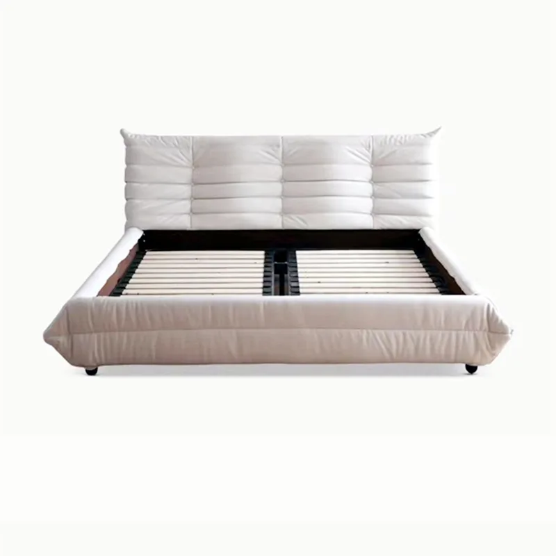 High grade velvet fabric double bed minimalist master bedroom matte fabric double 1.8m wedding king bed