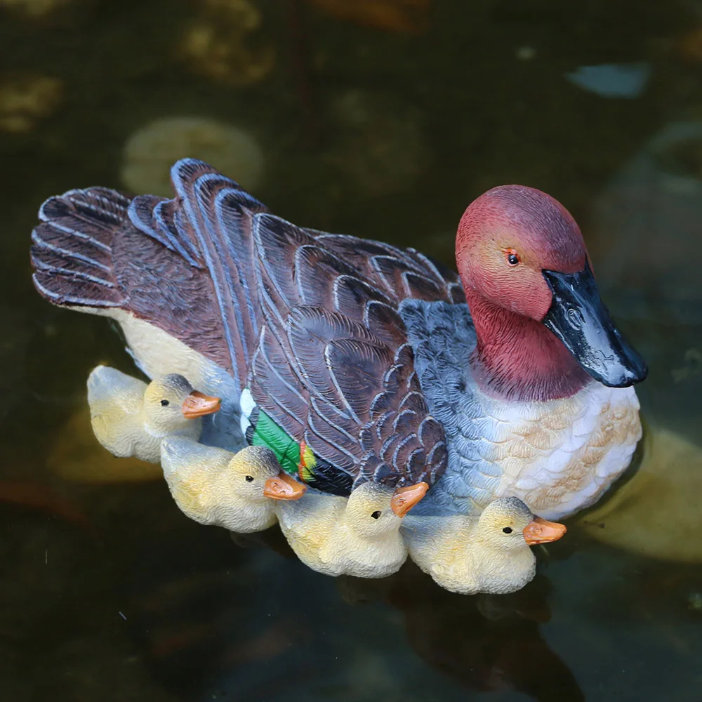 Floating Pond Decor Water Floating Ducks Artificial Resin Decoy Remote Controlled Floating Animal for Lawn Home Outdoor