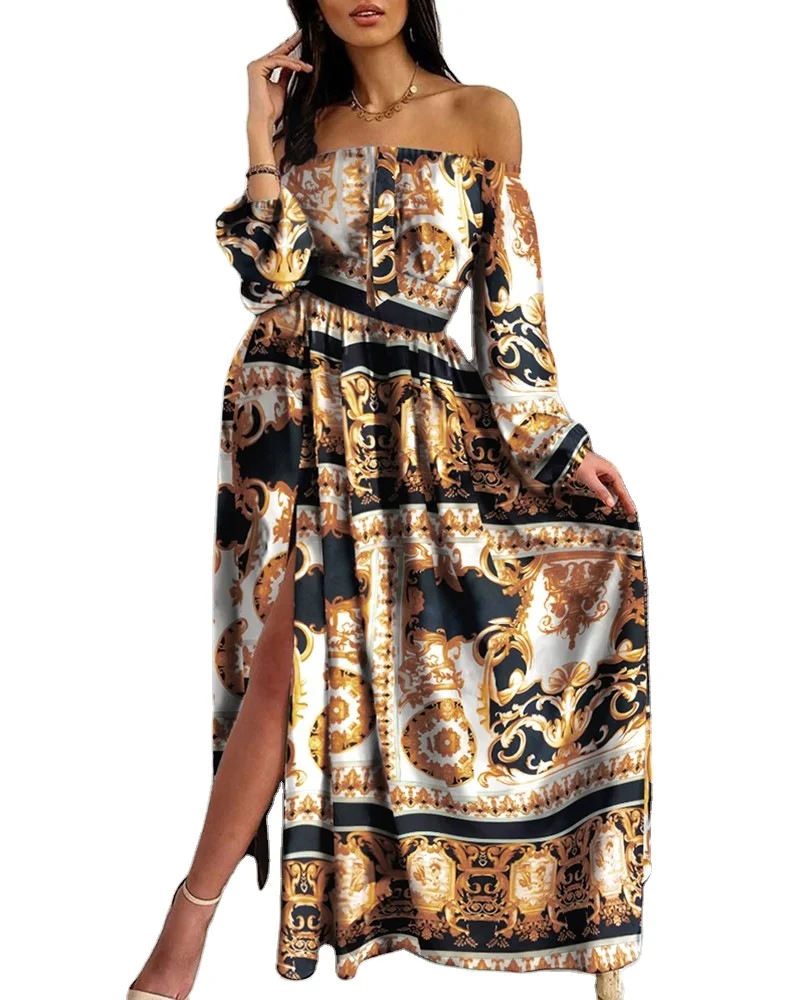 
2021 Spring Fashion Sexy Loose Off Shoulder Casual Dress for Women 