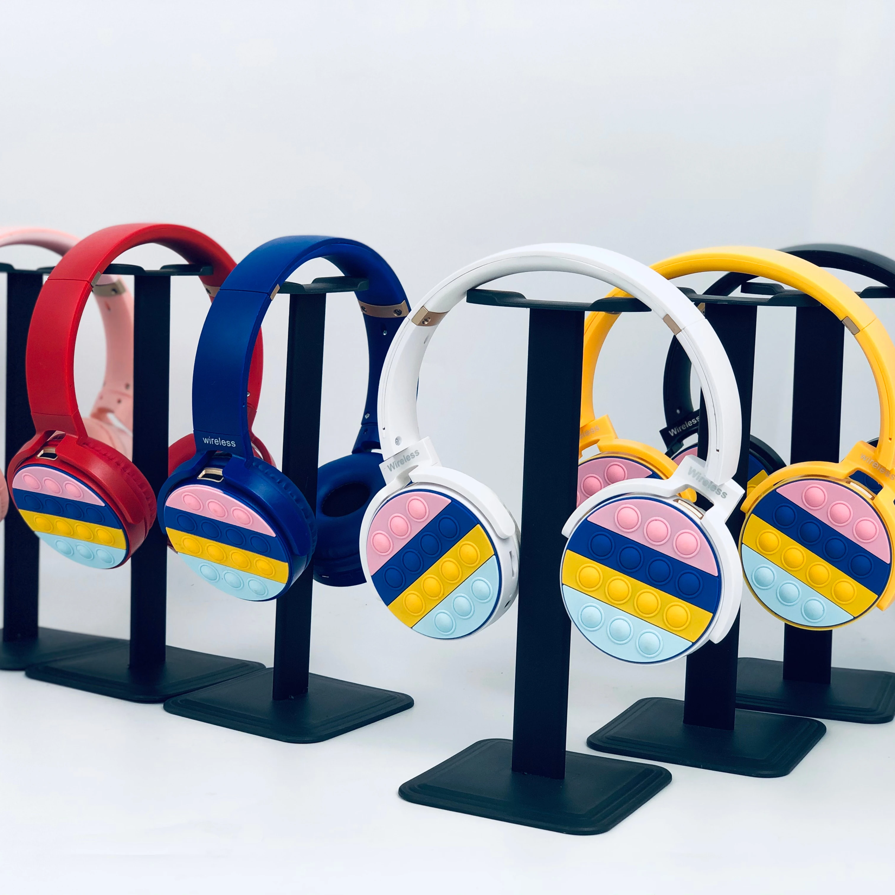 950BT Silicone New Headphone Simple Cute Rainbow Birthday Gift Stereo Headset with Rotate Button