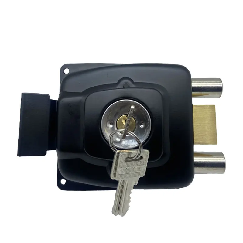 Outside security mechanical electronic waterproof magnetic safety lock door lock price Iron Metal Wooden Electric rim lock