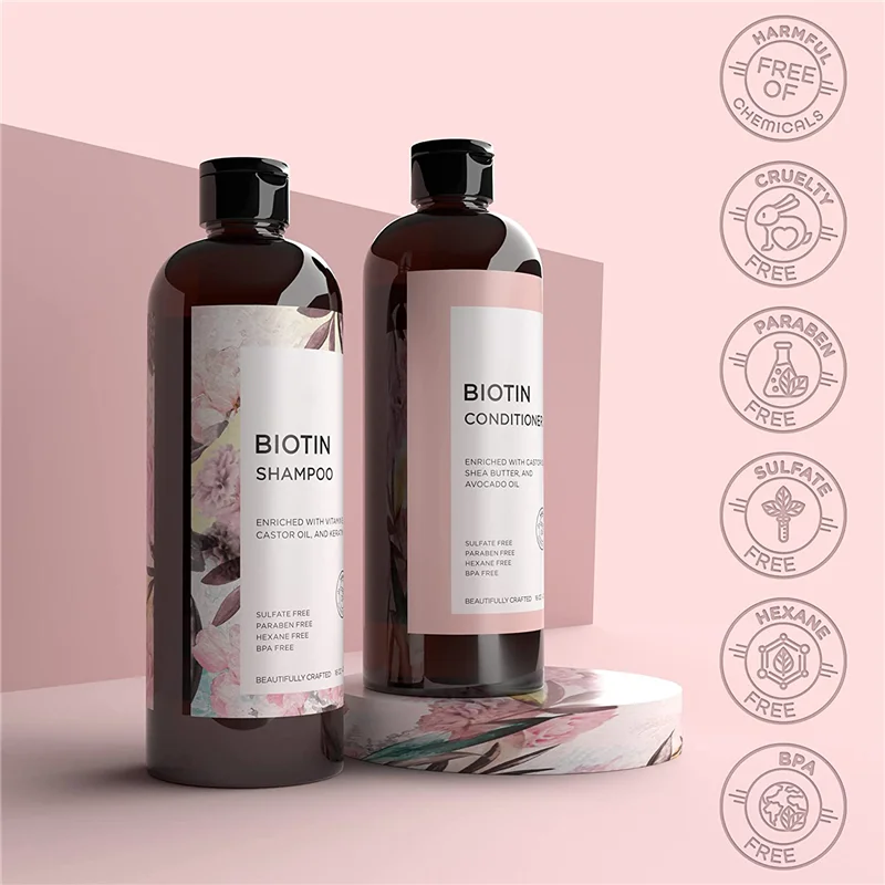 Private Label Best Hair Care Growth Product Biotin Collagen Shampoo and Conditioner Set for Hair 500ml